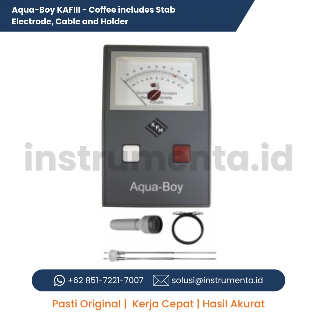 Authorized Distributor Aqua-Boy KAFIII Coffee Moisture Meter Alat Ukur Kadar Air Kopi Portable Lengkap Stab Electrode Kabel dan Holder